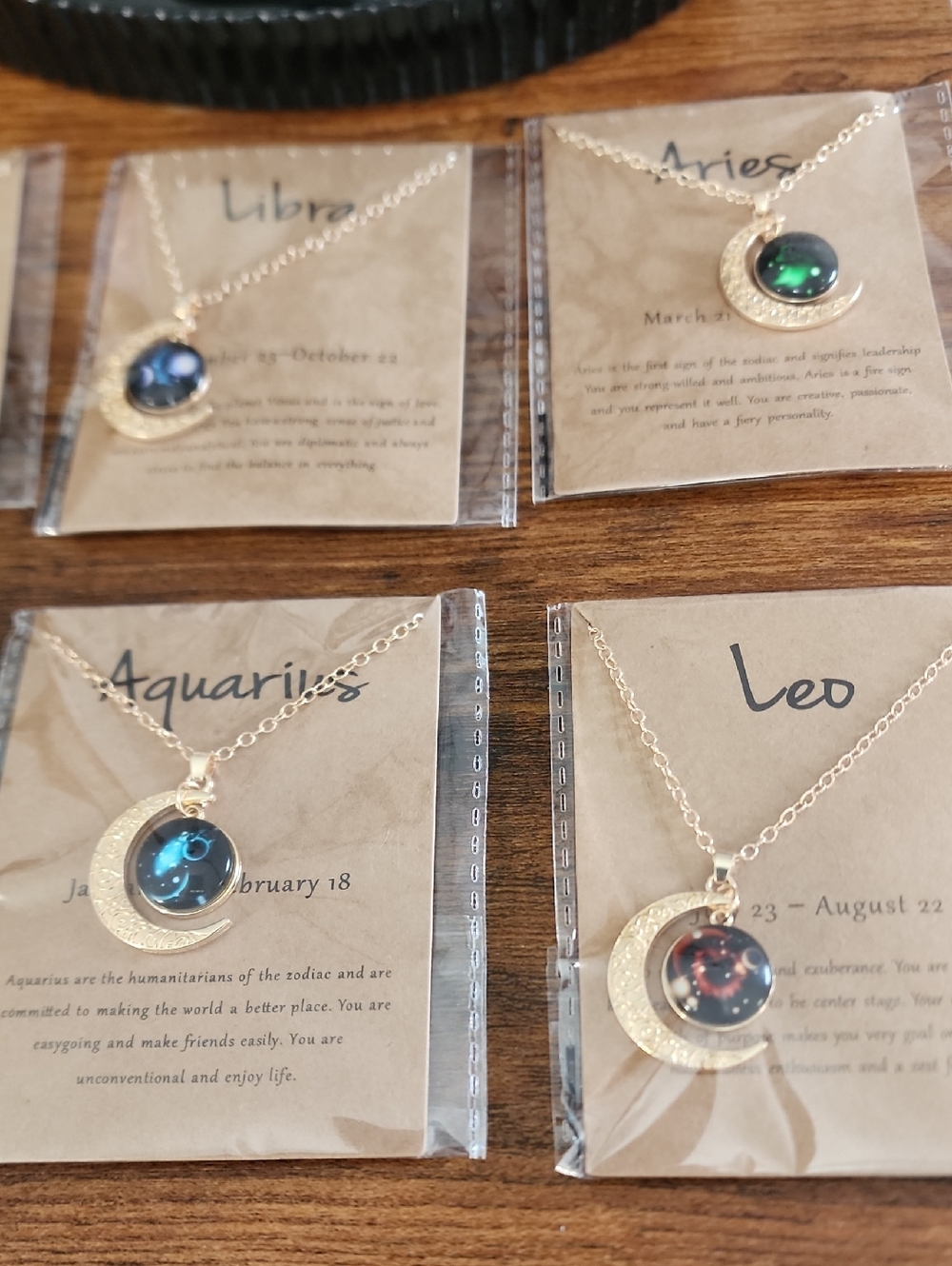 Zodiac Constellation Pendant Necklace in Multi-Color 1 Of Each In Gold - Picture 4 of 4